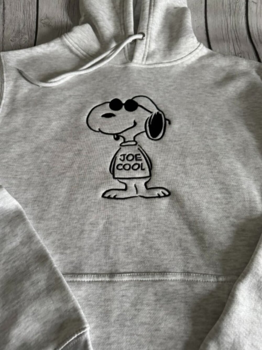 Light Grey Snoopy "Joe Cool" Hooded Sweatshirt